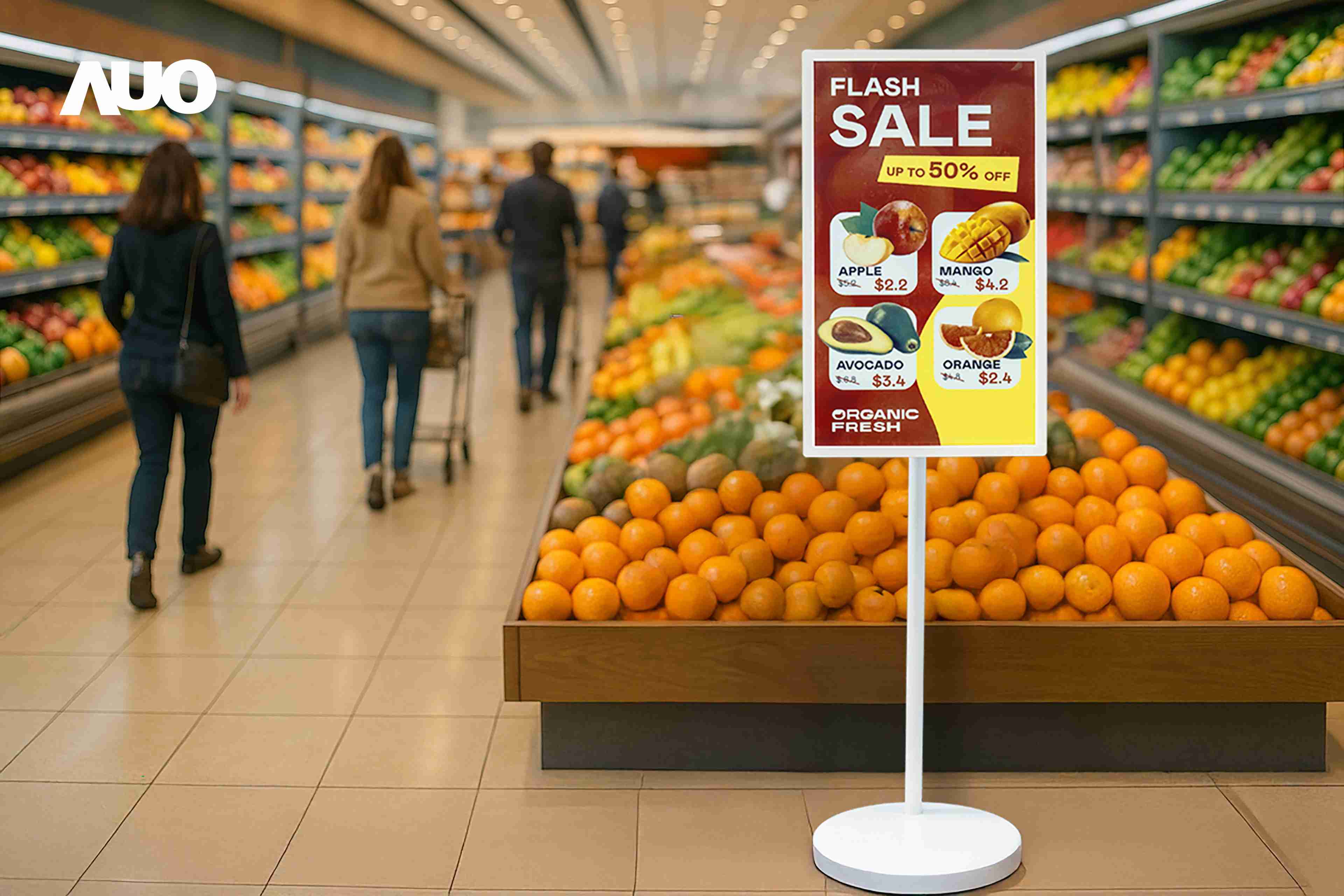 达擎首亮相低功耗、、、、全彩的〝aecoPost电子纸解决方案〞，，仅在更新画面时需要微量的电力驱动，，，，无需布建电线的便捷设计，，，使其可灵活应用、、、、随意置放，，，并可透过云端或行动装置app，，，，轻松管理及排程广告内容，，，晋升店头营销利器。。。。